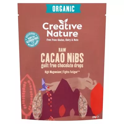 Creative Nature Organic Peruvian Fairtrade Raw Cacao Nibs 250g-8 Pack • £41.31