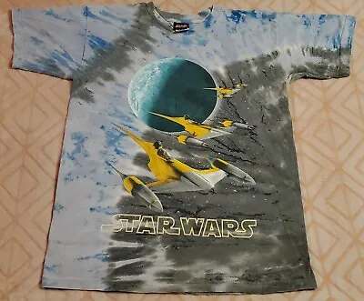 VTG Star Wars N1-Starfighter Tie Dye T Shirt 1999 Episode 1 Phantom Menace RARE • $114.99