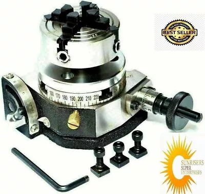 Tilting Rotary Table 3 /80mm With 3jaw 65mm Mini Scroll Lathe Chuck & Backplate • $125.01