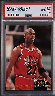 1992 Topps Stadium Club #210 Michael Jordan Bulls HOF PSA 10 GEM MINT💎💎💎💎💎 • $174.99