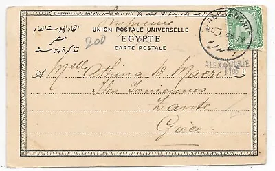 EGYPT 1905 Stamp 2m. On Mailed Postcard Mosque Nabi DanielAlexandrie/Zante #CS • £8.70