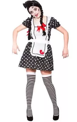 Ladies BROKEN DOLL Voodoo Zombie Halloween Fancy Dress Costume UK Small 10-12 • £12.20