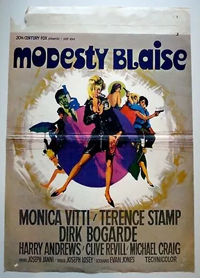 MODESTY BLAISE Belgian Movie Poster MONICA VITTI TERENCE STAMP RAY ELSEVIERS Art • $125