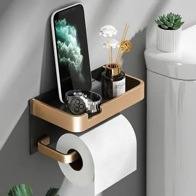 $27.32 • Buy Toilet Paper Holder Wall Mount Roll Paper Dispenser Waterproof  Tissue Box Shelf