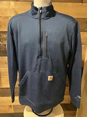 Carhartt Force Extremes 1/4 Zip Pullover Sweatshirt Blue Medium Relaxed Fit • $29.88