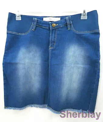 Ripe Denim Isla Distressed Mini Skirt Women Blue Maternity Sz Large • £46.32