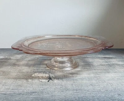 $24.95 • Buy Vintage Indiana Pink Depression Glass Madrid Pedesta Cake Plate / Stand