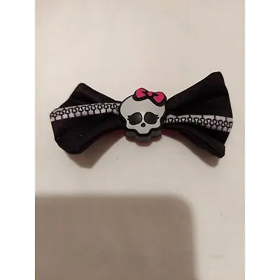 Monster High Hair Bows Skull Logo Girls Black And Pink Hair Accessory • $8