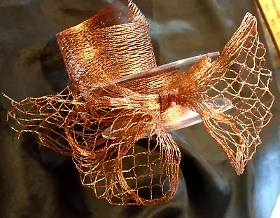 Copper Stretchable Wired Mesh Ribbon  For Bows  - By The Yard • $3