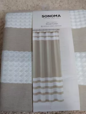 $32.99 • Buy Sonoma Goods For Life Spa Shower Curtain Taupe 70  X 72  Polyester 11SNMEDWSC1
