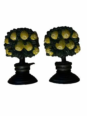 Vintage Cast Iron Lemon Tree Pear Tree Door Stop Book Ends Heavy • $68