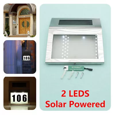 Door Number Light House Solar Illuminated Stainless Steel LED Plaque Wall • £14.76