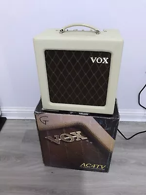 VOX AC4TV Valve Guitar Amp EL84 UPGRADED SPEAKER Celestion G10 Vintage 30 15 1/2 • £199