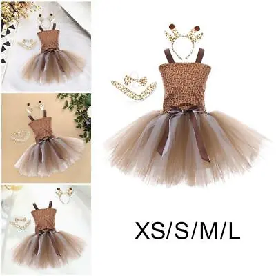 Baby Kids Giraffe Tutu Dress Costume Animal Safari Party Outfit Xmas Cosplay • £14.79