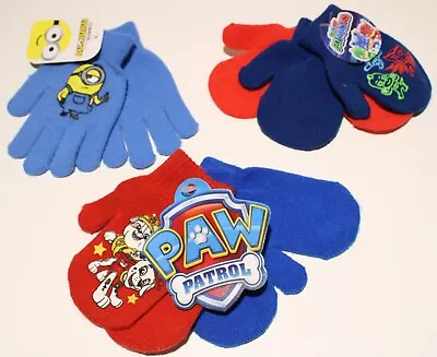 Paw Patrol PjMasks Minions Gloves Mittens Kid's Toddler Boys 5 Pairs • $15.20