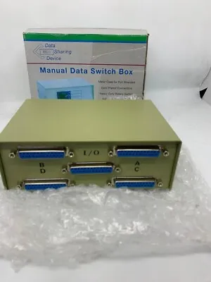 KNTK 4-Way DB25 Manual Data Transfer Switch Box Rotary For Parallel Printer PC • $35