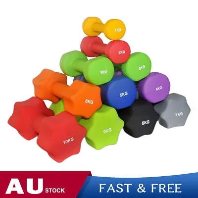 Anti-Slip Dumbbell Neoprene Dumbbell Set Weightlifting Barbell Gym Weights Pair • $75.99