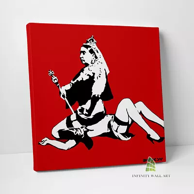 Queen Victoria Banksy Graffiti Canvas Art Wall Art Print Picture Canvas -C845 • £12.51