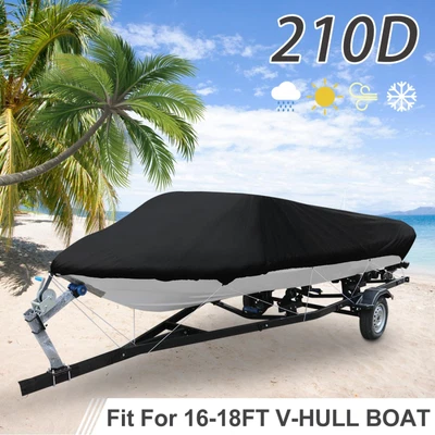 £50.99 • Buy 16-18FT Waterproof Fishing Ski Bass Speedboat V-Type Boat Cover 570 X 300cm
