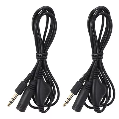 2PCS 3.5mm Male To Female Audio Extension Cable With Volume Control • £5.91