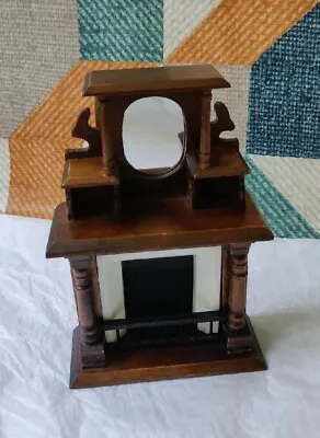£3.50 • Buy Dolls House Miniature Antique Style Fire Surround With Carved Mantle & Mirror 