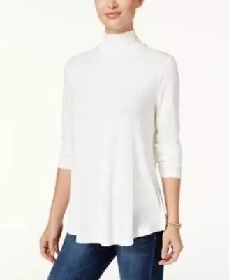 MSRP $35 Jm Collection Turtleneck Top Eggshell Natural Size Small • $12