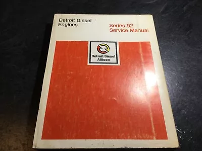 Detroit Diesel Engines Series 92 Factory Service Manual 6SE380- 6V 8V 12V 16V • $72.31