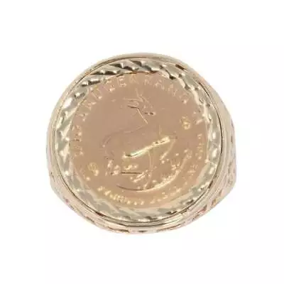 Mens - 9ct Yellow Gold 1982 1/10 Krugerrand Coin Ring • £319