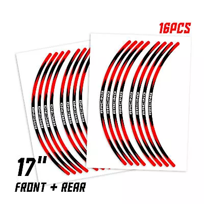 Red RUSH01 Rim 17  Wheel Decals Tape For Kawasaki Z900RS 18-21 20 19 • $39.85