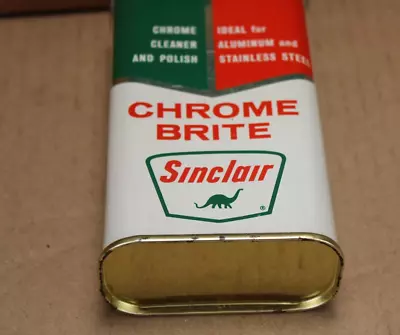 FULL NEAR MINT From Original Box ~ Dated 1967 SINCLAIR CHROME BRITE Old Oil Can • $25