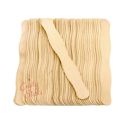 $14.65 • Buy 100 Wavy Jumbo Wood Craft Sticks For Wedding Fans And Crafts -FREE SHIPPING!