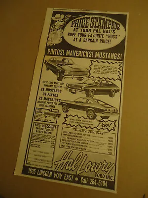 Ford Mustang Pinto Maverick 1974 Newspaper Car Ad • $14.99