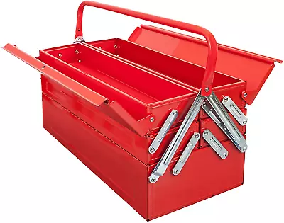 18-Inch Tool BoxPortable Steel/Metal Tool Box With 5-Tray Cantilever Tool Organ • $65.99