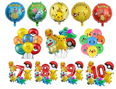 £4.99 • Buy Pokemon Balloons Pikachu Age Set Banner Foil Latex Kid Birthday Party Decoration