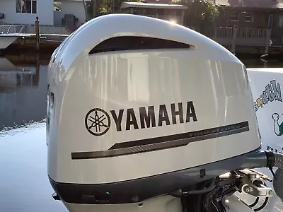 Yamaha 90 Hp FourStroke Engine Decal Sticker Carbon Fiber Stripe & Black Kit • $69.99