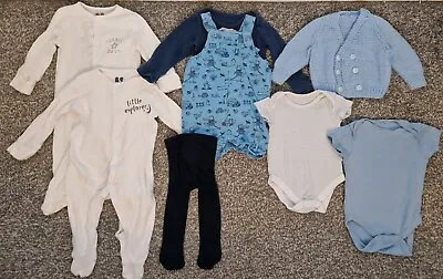 3-6 Months Baby Boys Clothes Bundle – Dungarees Shorts Cardigan Vests Sleepsuit • £4.99