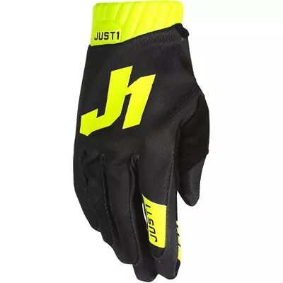 JUST1 MX J-Flex 2.0 Black/FLO Yellow Kids Motocross Dirt Bike Gloves • $39.95