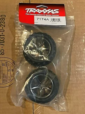 $21 • Buy Traxxas 1/16 E-Revo Talon Tires W/ Gemini Black Chrome Wheels 7174A