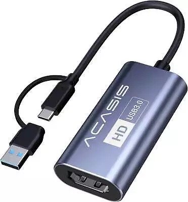 ACASIS Video Capture Card 4K 30Hz HDMI Input USB-A/TYPE-C Output USB 3.0 5Gbps • $22.89