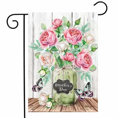 Mother's Day Roses Garden Flag Mason Jar Floral 12.5  X 18  Briarwood Lane • $9.86