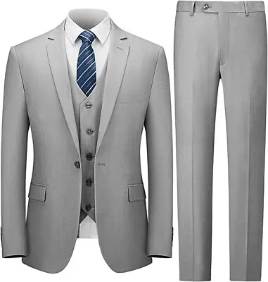 $120.52 • Buy Three Piece Slim Fit Suit & Tie Imported Fabric One Button Premium Party Suit
