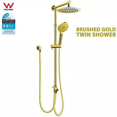 Gold Shower Head Set Rail Arm Tall Basin Mixer Kitchen Tap Spout Floor Drain • $256.20