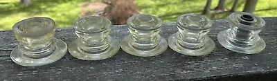 5 Antique Vintage Clear Glass Insulators-approx 2  Tall • $5.67