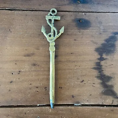 Vintage Brass Nautical Anchor Letter Opener • $12.95