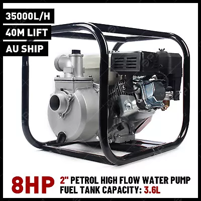 2 Petrol High Flow Water Pump 8HP Transfer Irrigation Farm Fire Fighting 21000 L • $189