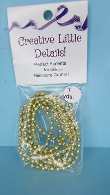 Dollhouse Miniature Christmas Decoration Gold Bead Garland 1 Yd CLD223 • $3.59