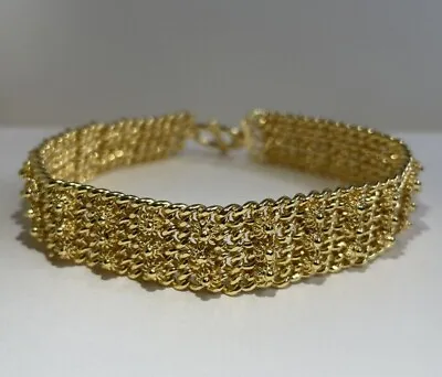 $29.96 • Buy 22K 24K THAI BAHT YELLOW GOLD Lai Thai Pikun Flower GP Bracelet Jewelry Women