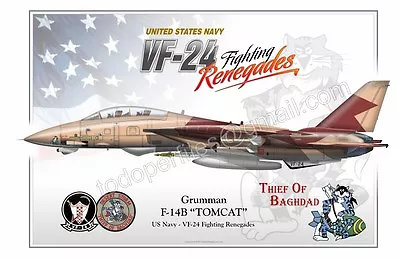 F-14B “TOMCAT” US Navy - VF-24 Fighting Renegades - Airplane Profile • $18