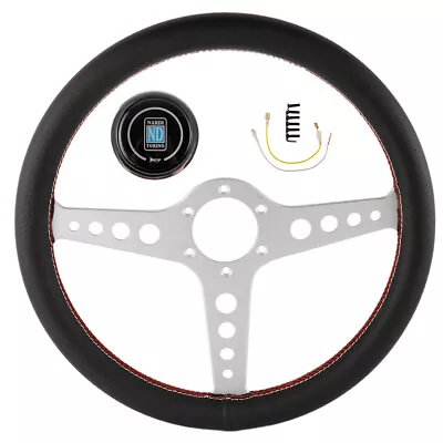 14inch Nardi Silver Lightweight Leather Sport Steering Wheel Drift SteeringWheel • $99