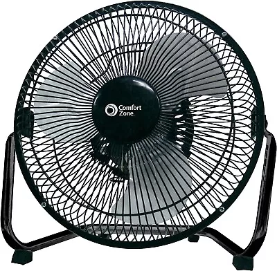 Comfort Zone 9 Inch 3 Speed Cradle Floor Fan 180-Degree Tilt All Metal Black • $32.97